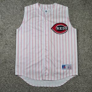Vintage Cincinnati Reds Russell Athletic Sleeveless Pinstripe Jersey Vest Size M